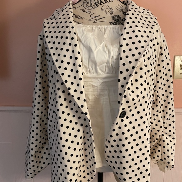 Modcloth Knit Polka Dot Blazer 3X NWOT - Picture 3 of 5